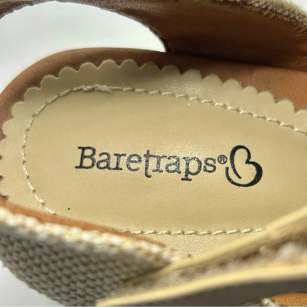 BareTraps Ocean Blue & Tan Espadrille Wedge Easy Sandals Size 7